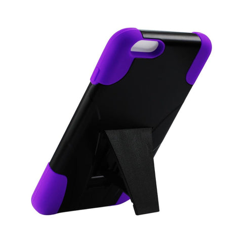 Reiko Iphone 6s/ 6 Plus Hybrid Heavy Duty Case With Kickstand In Purple Black