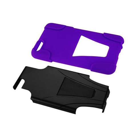 Reiko Iphone 6s/ 6 Plus Hybrid Heavy Duty Case With Kickstand In Purple Black