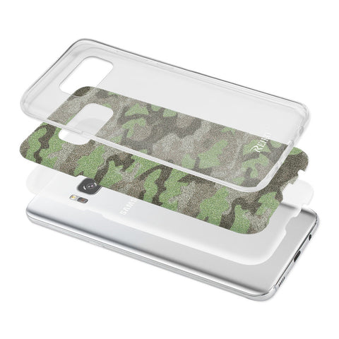 Reiko Samsung Galaxy S8/ Sm Shine Glitter Shimmer Camouflage Hybrid Case In Green