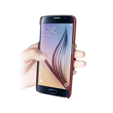Reiko Samsung Galaxy S6 Genuine Leather Hand Strap Case In Burgundy