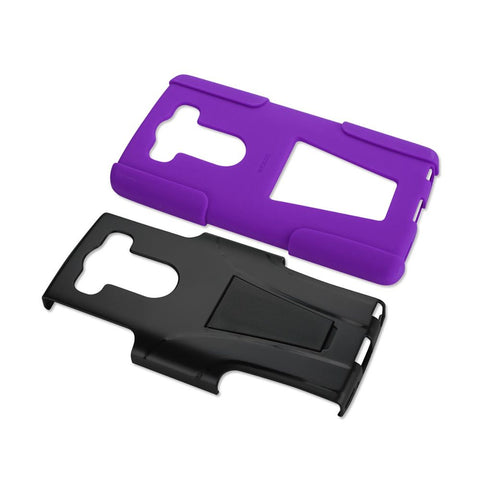 Reiko Lg V10 Hybrid Heavy Duty Case With Kickstand In Purple Black