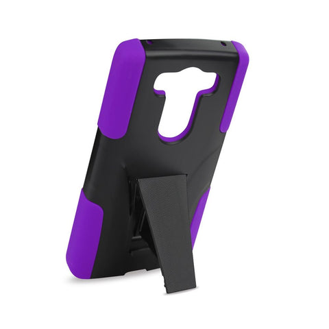 Reiko Lg V10 Hybrid Heavy Duty Case With Kickstand In Purple Black