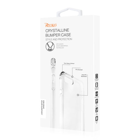 Reiko Alcatel Crave Clear Bumper Case With Air Cushion Protection In Clear Navy
