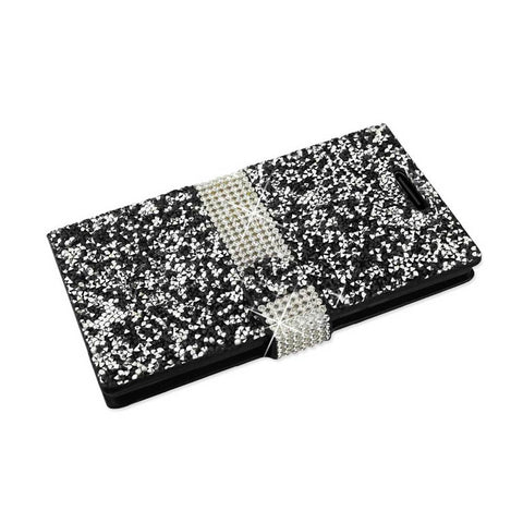 Reiko Htc One A9 Diamond Rhinestone Wallet Case In Black
