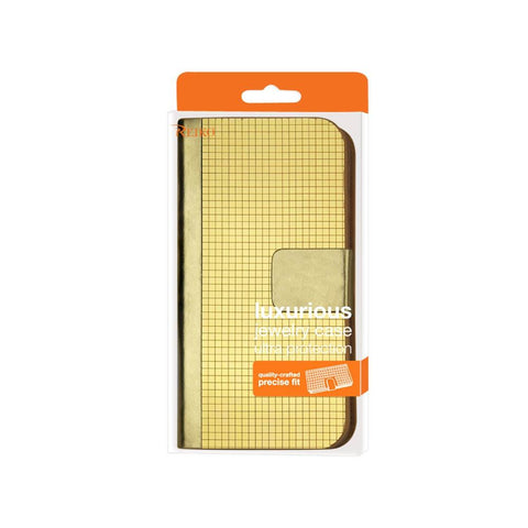 Reiko Samsung Galaxy S6 Gold Chrome Design Wallet Case In Gold