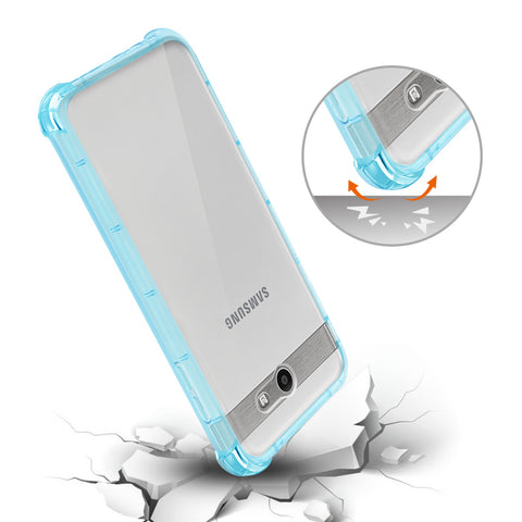 Reiko Samsung Galaxy J7 V (2017) Clear Bumper Case With Air Cushion Protection In Clear Navy