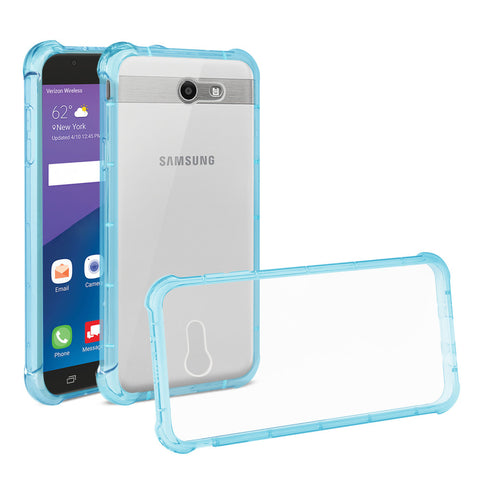 Reiko Samsung Galaxy J7 V (2017) Clear Bumper Case With Air Cushion Protection In Clear Navy