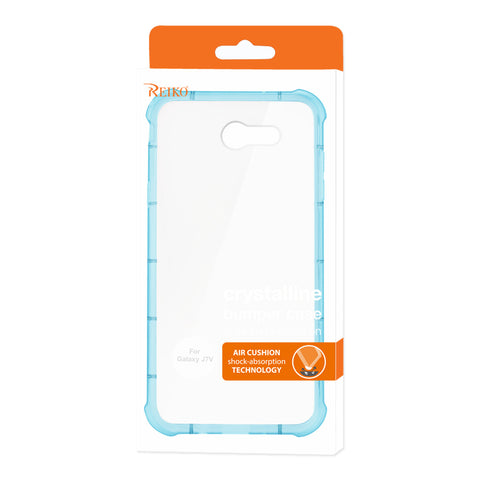 Reiko Samsung Galaxy J7 V (2017) Clear Bumper Case With Air Cushion Protection In Clear Navy