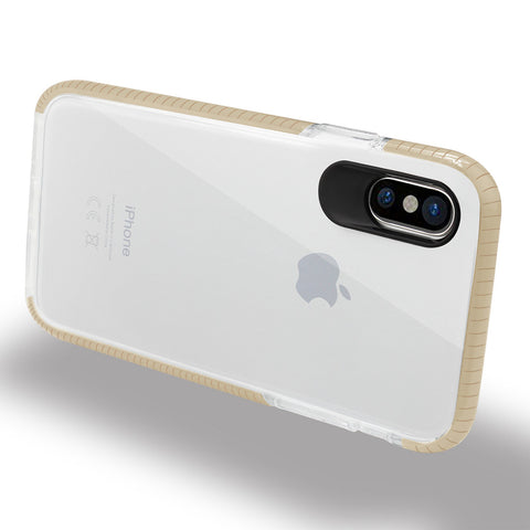 Reiko Iphone X/iphone Xs Soft Transparent Tpu Case In Clear Gold
