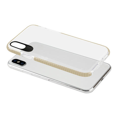 Reiko Iphone X/iphone Xs Soft Transparent Tpu Case In Clear Gold