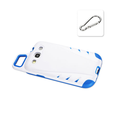 Reiko Samsung Galaxy S3 Dropproof Workout Hybrid Case With Hook In White Navy