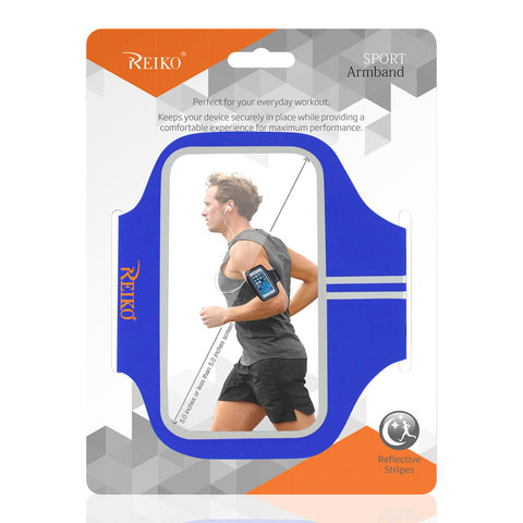 Reiko Running Sports Armband For Iphone 7/ 6/ 6s Or 5 Inches Device In Blue (5x5 Inches)