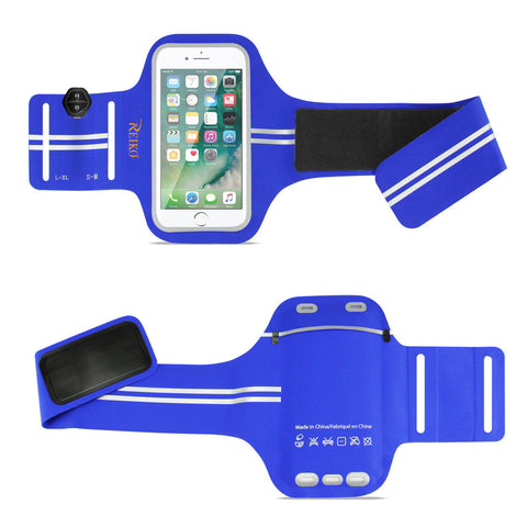 Reiko Running Sports Armband For Iphone 7/ 6/ 6s Or 5 Inches Device In Blue (5x5 Inches)
