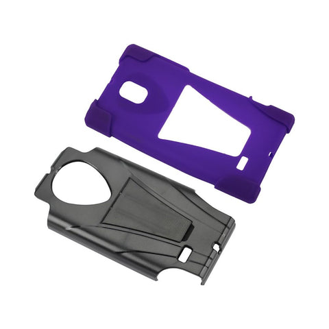 Reiko Lg Spectrum 2 Hybrid Heavy Duty Case With Kickstand In Black Purple