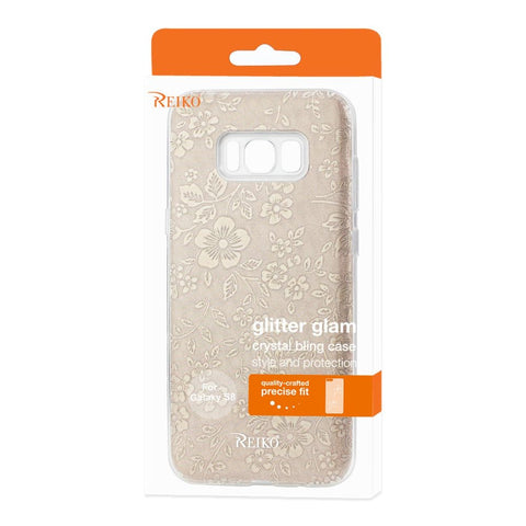 Reiko Samsung Galaxy S8/ Sm Shine Glitter Shimmer Plum Blossom Hybrid Case In Gold