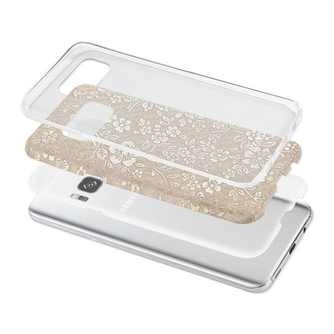 Reiko Samsung Galaxy S8/ Sm Shine Glitter Shimmer Plum Blossom Hybrid Case In Gold