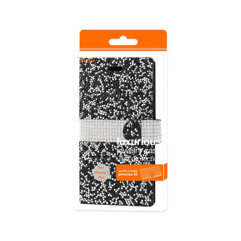 Reiko Iphone 8 Plus/ 7 Plus Diamond Rhinestone Wallet Case In Black