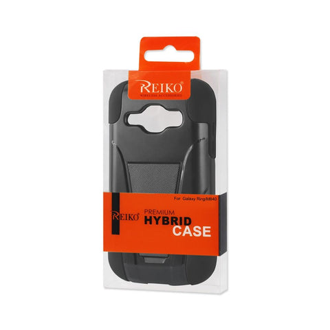 Reiko Samsung Galaxy Ring Hybrid Heavy Duty Case With Kickstand In Black