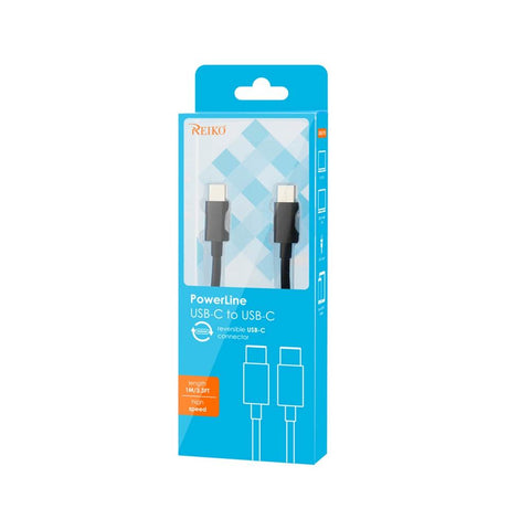 Reiko Type C Usb C To Usb C Charge & Sync Data Cable 39.9 Inch In Black