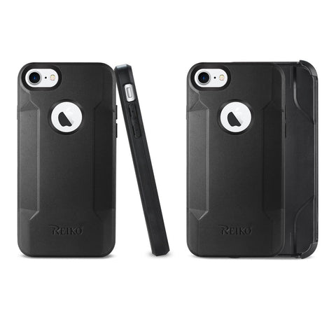 Reiko Iphone 8 3-in-1 Hybrid Heavy Duty Holster Combo Case In Black