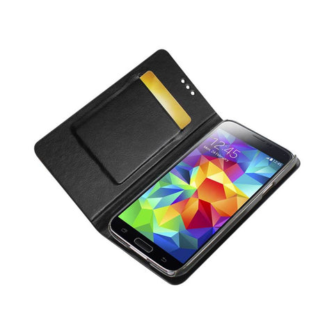 Reiko Samsung Galaxy S5 Flip Folio Case With Card Holder In Black