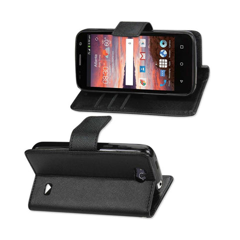 Reiko Zte Overture 2 3-in-1 Wallet Case In Black