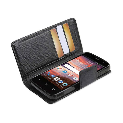 Reiko Zte Overture 2 3-in-1 Wallet Case In Black