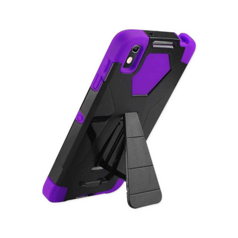Reiko Alcatel Idol 4 Hybrid Heavy Duty Case With Kickstand In Purple Black