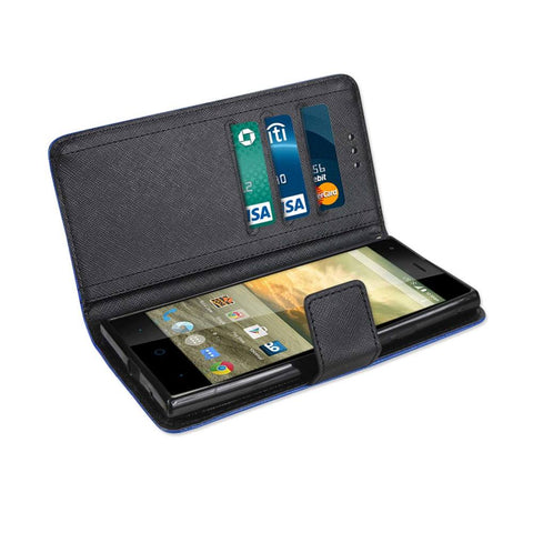 Reiko Zte Warp Elite 3-in-1 Wallet Case In Navy