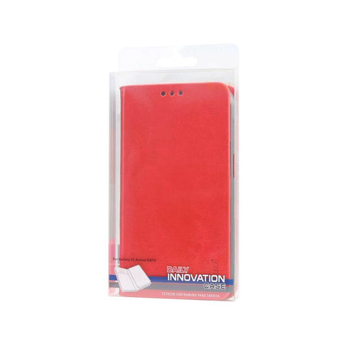 Reiko Samsung Galaxy S5 Active Flip Folio Case With Card Holder In Red