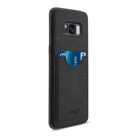 Reiko Samsung Galaxy S8/ Sm Anti-slip Texture Protector Cover With Card Slot In Black