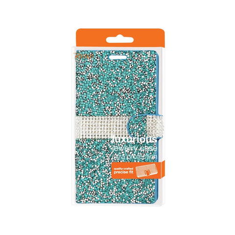 Reiko Samsung Galaxy S7 Edge Diamond Rhinestone Wallet Case In Blue