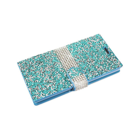 Reiko Samsung Galaxy S7 Edge Diamond Rhinestone Wallet Case In Blue
