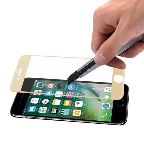 Reiko Iphone 7 Plus 3d Curved Full Coverage Tempered Glass Screen Protector In Gold