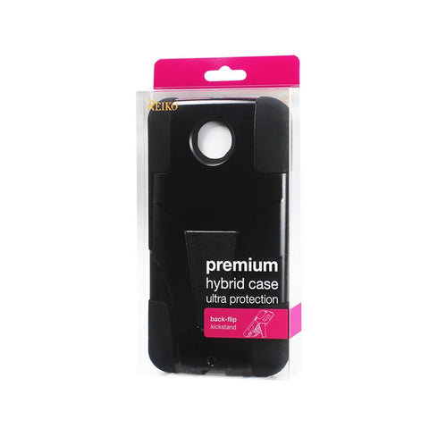 Reiko Motorola Nexus 6 Hybrid Heavy Duty Case With Kickstand In Black