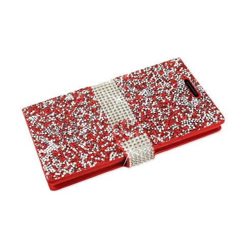 Reiko Htc One A9 Diamond Rhinestone Wallet Case In Red