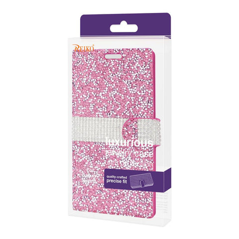 Reiko Samsung Galaxy Note 8 Diamond Rhinestone Wallet Case In Pink