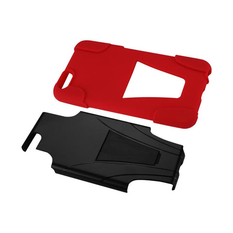 Reiko Iphone 6s/ 6 Plus Hybrid Heavy Duty Case With Kickstand In Red Black