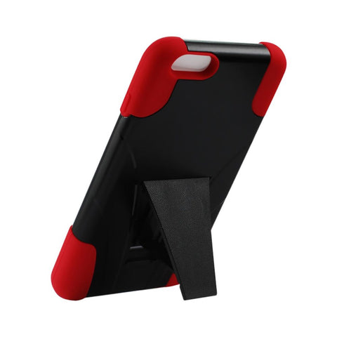 Reiko Iphone 6s/ 6 Plus Hybrid Heavy Duty Case With Kickstand In Red Black