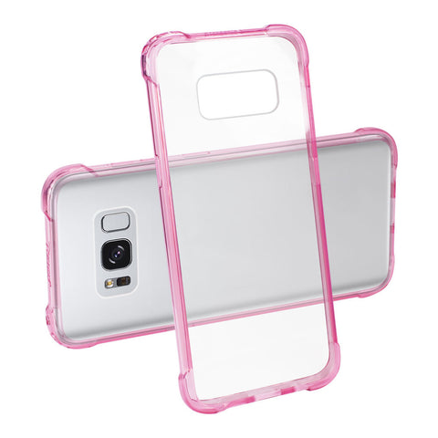 Reiko Samsung Galaxy S8 Clear Bumper Case With Air Cushion Protection In Clear Hot Pink