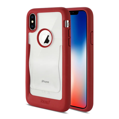 Reiko Iphone X/iphone Xs Belt Clip Polymer Case In Clear Red