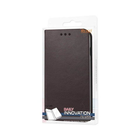 Reiko Lg L90 Flip Folio Case With Card Holder In Brown