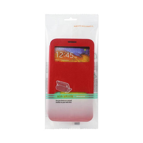 Reiko Samsung Galaxy Note 3 Window Flip Folio Case In Red