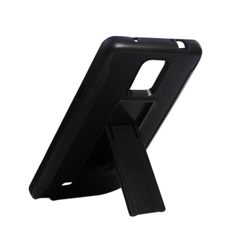 Reiko Samsung Galaxy Note 4 Hybrid Heavy Duty Case With Vertical Kickstand In Black