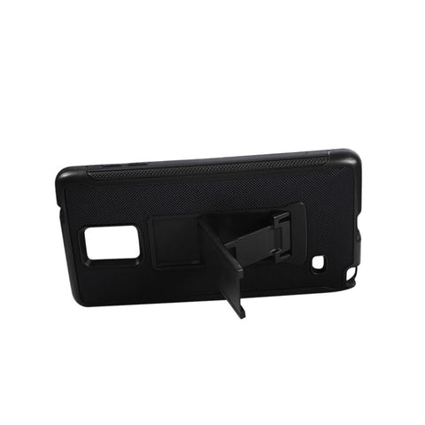 Reiko Samsung Galaxy Note 4 Hybrid Heavy Duty Case With Vertical Kickstand In Black