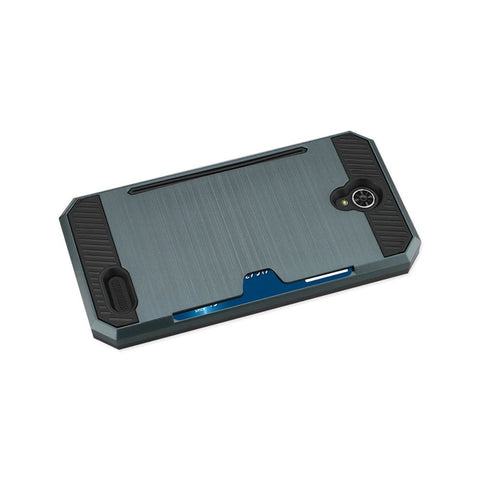 Reiko Zte Warp 7/ Z959 Slim Armor Hybrid Case With Card Holder In Navy