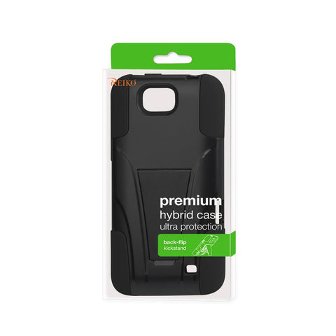 Reiko Zte Overture 2 Hybrid Heavy Duty Case With Kickstand In Black