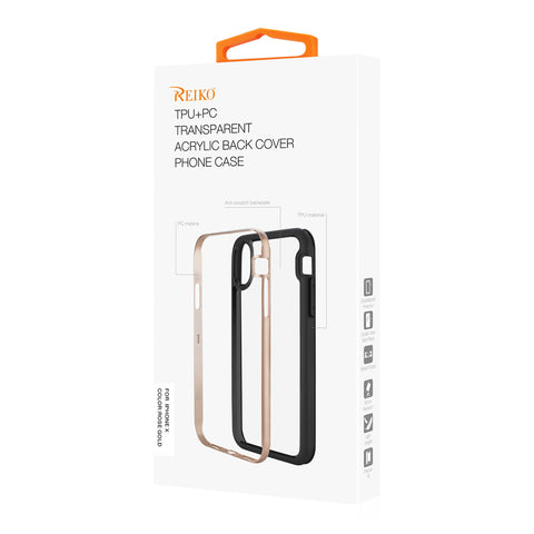 Reiko Iphone X/iphone Xs Hard Transparent Plastic Tpu Case In Clear Rose Gold