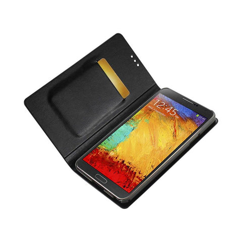 Reiko Samsung Galaxy Note 3 Flip Folio Case With Card Holder In Black