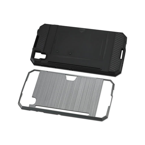 Reiko Alcatel One Touch Idol 4 Slim Armor Hybrid Case With Card Holder In Gray